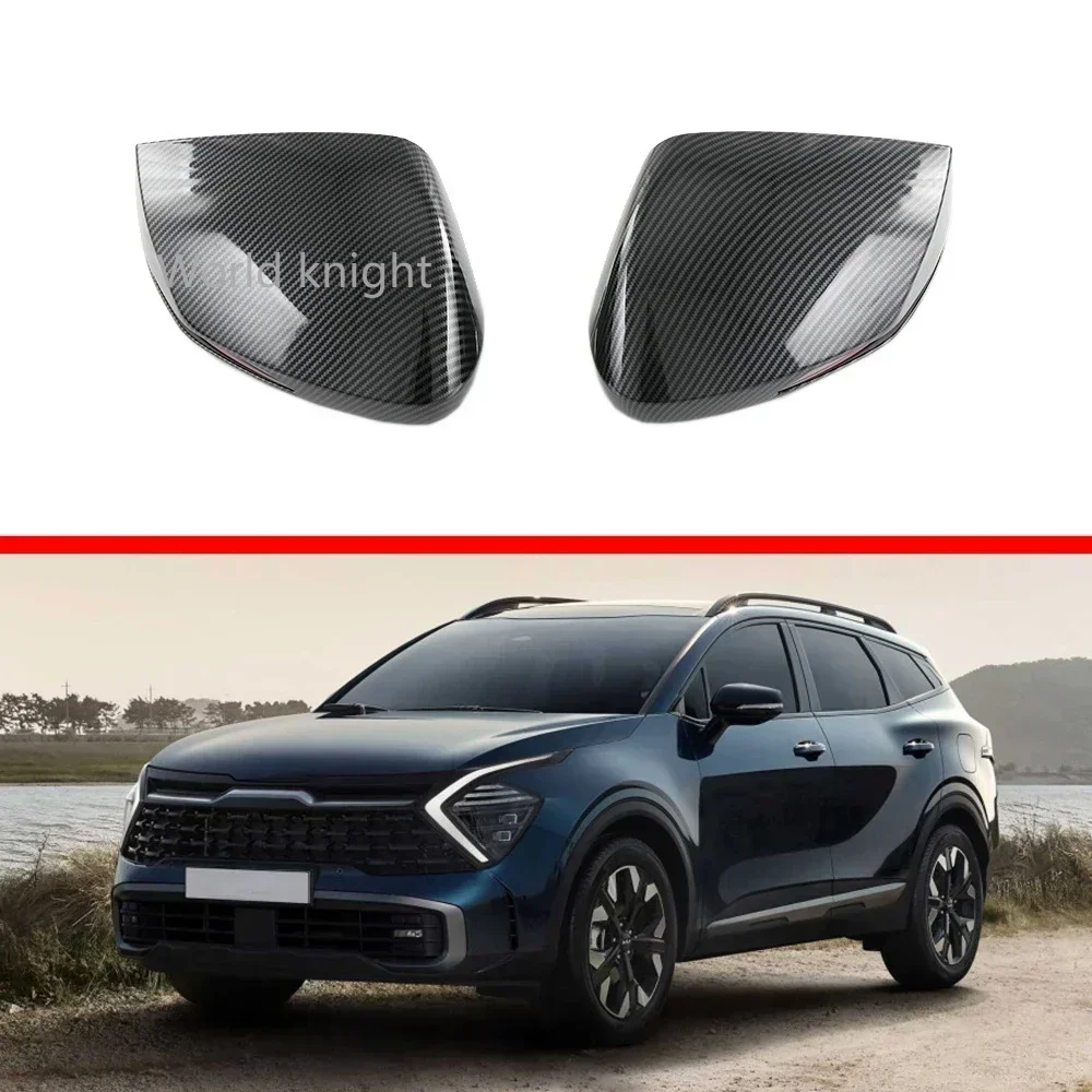 WW ABS Carbon Fiber Car Rear View Mirror Cover Trim Car Mirrors Covers Car Accessories For Kia Sportage NQ5 2022 2023 get soon