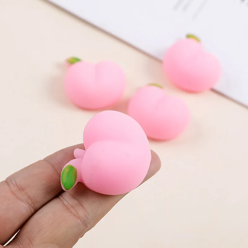 

5 Pcs Creative Ins Light Pink Peach Pinch Music Fidget Toy Children's Squeeze Soft Stretchy Peach Decompression Toys