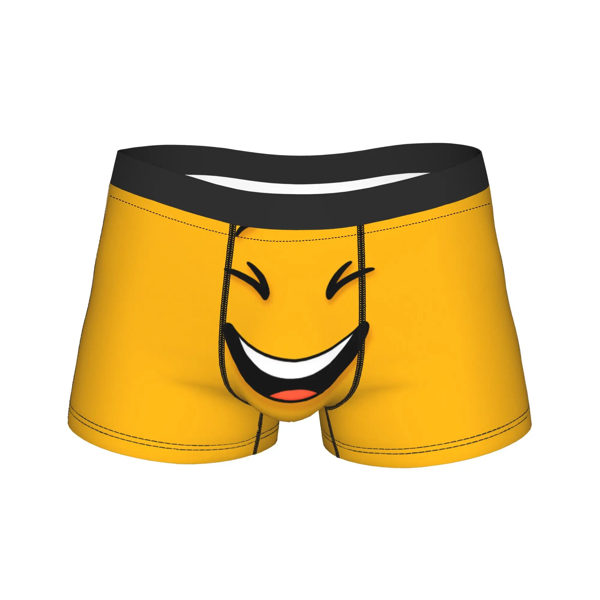 Happy Face Cartoon Face Meme Underwear  Men Underpants Pattern Classic Boxershorts Quality Shorts Briefs Plus Size
