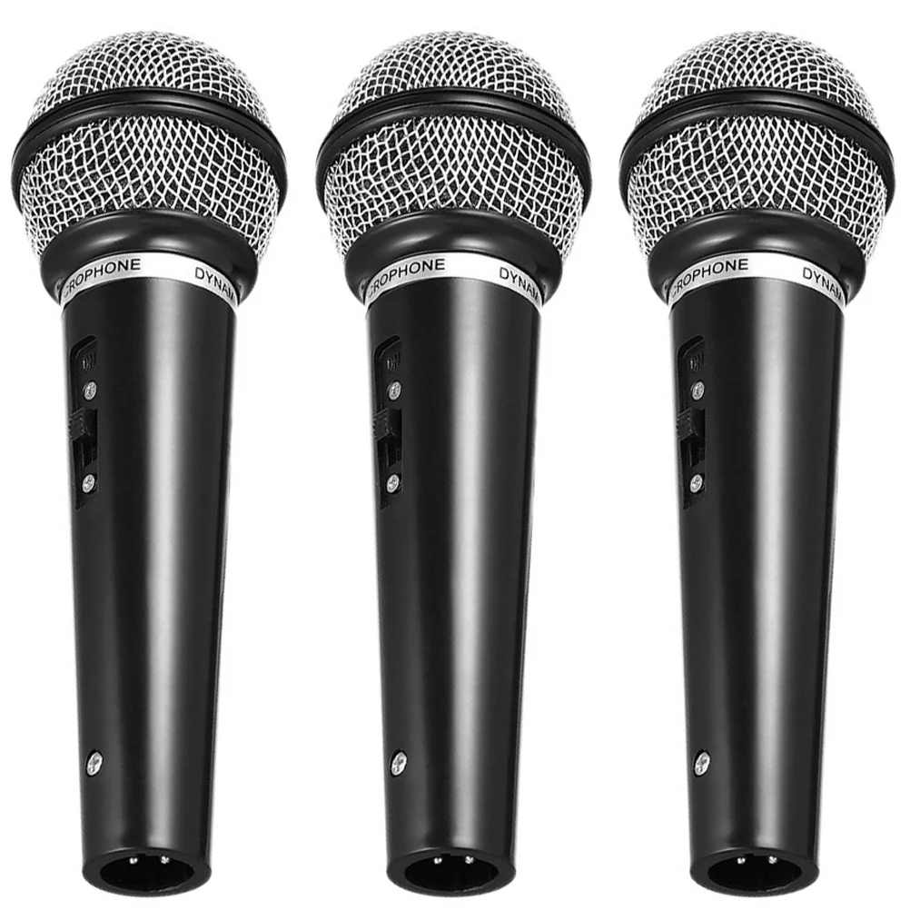 

3 Pcs Kids Toys Children Props Microphone Cosplay Microphones for Models Pretend Fake Decor Black Toddler