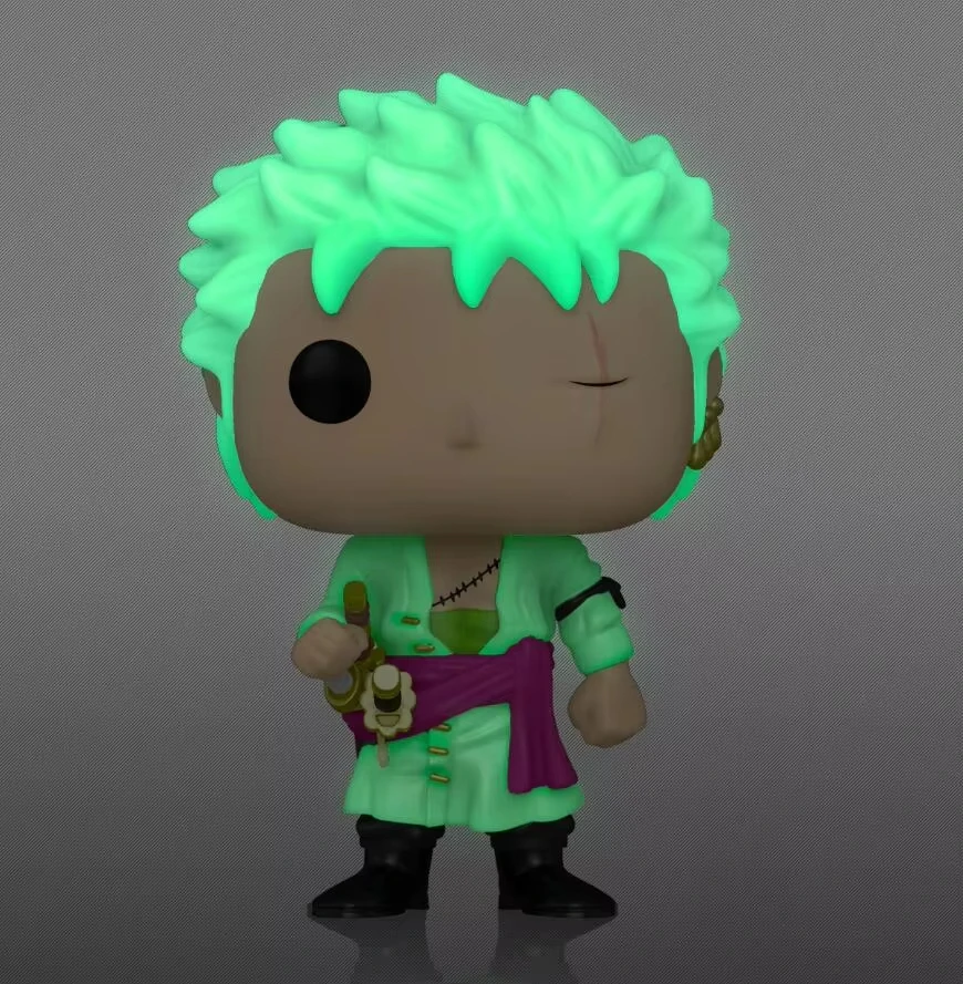 Funko Pop One Piece Zoro Anime Figura Franky Buggy Modello Giocattoli per bambini Raccogliere modello di auto Ornamento Regali di Capodanno