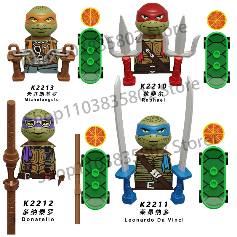 Anime Cartoon TV Teenage Mutant Turtles Ninja Bausteine Schildkröten-Film Donatello Mikey Raphael Steine für Kinder Geschenke
