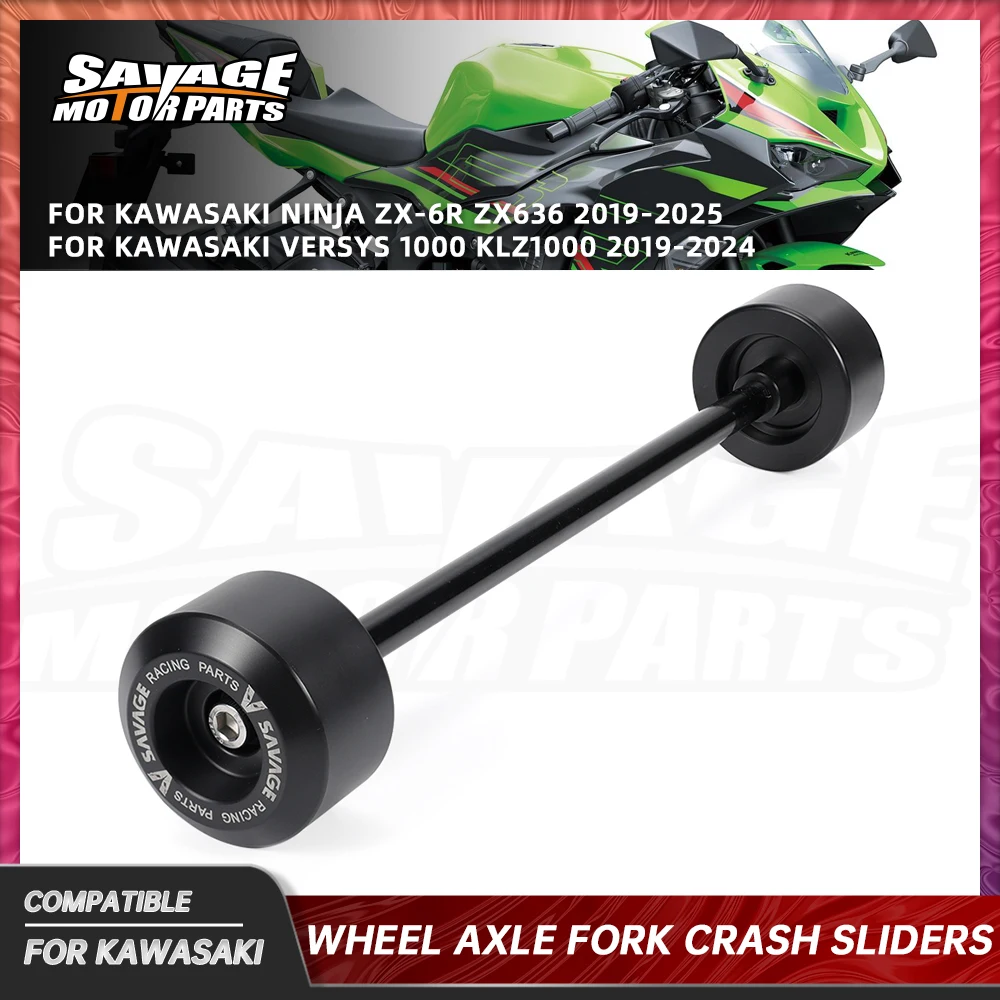 

For Kawasaki Ninja ZX-6R ZX636 2025 Front Axle Fork Crash Slider Motorcycle Parts Wheel Hub Anti-Collision KLZ1000 2019-2024