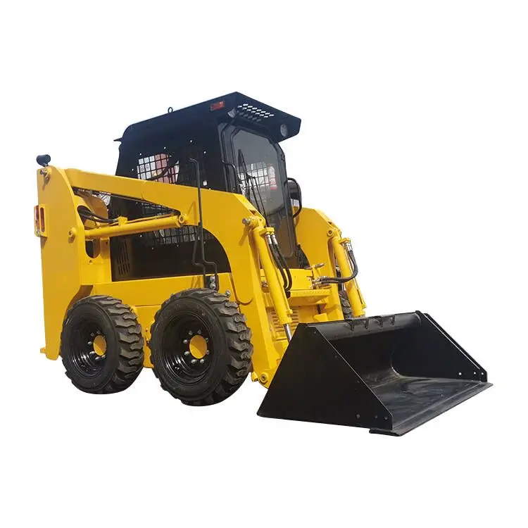 

Skid Steer Wheel Loader 4 In 1 Bucket And Fork Set Electric Powered Small Compact Loader For Logistics And Yard Work