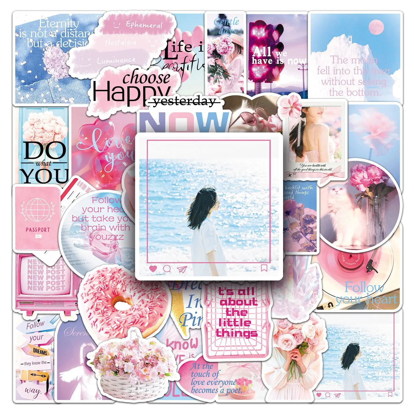 10/50 pçs rosa encontro ins estilo graffiti adesivos engraçado criativo dos desenhos animados decalque diy bagagem telefone guitarra copo clássico criança brinquedos