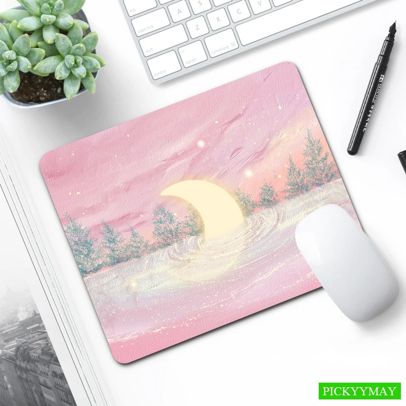 

Small Mousepad Moon Rubber Mouse Pad XS Desk Mat 18x22cm Design Mouse Mat Scenery Little Desk Pad