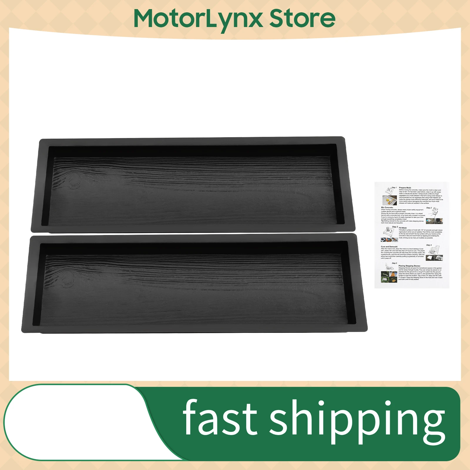 

2pcs Pavement Molds Wood Grain Garden Paths Walkway Paving Cement Concrete Mould