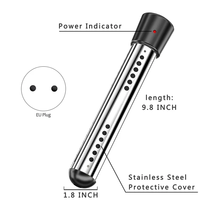 110V/220V Electric Heater Boiler Water Heating Element Immersion Suspension Water Heater Bathroom Swimming Pool US/EU Plug