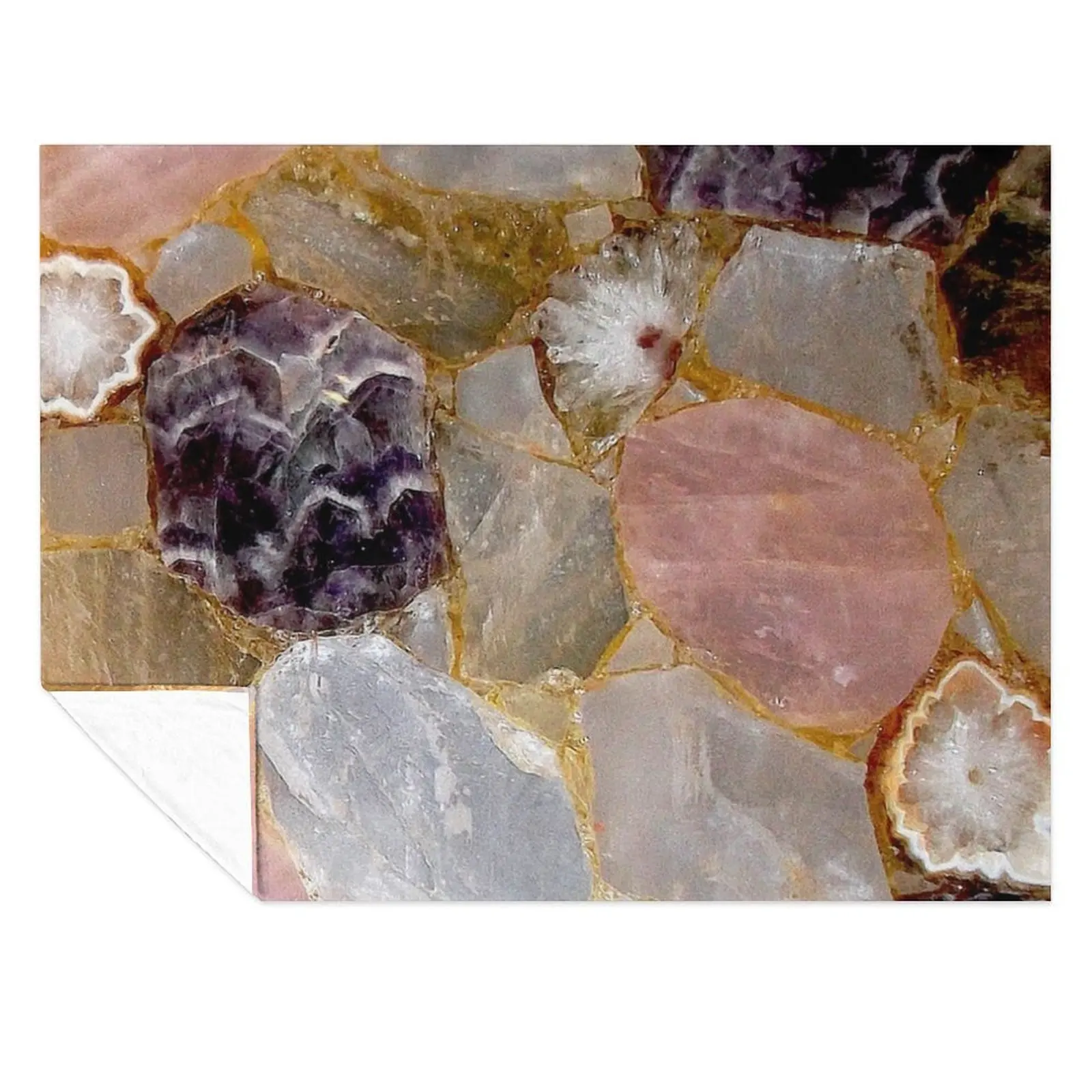 

Rose Quartz, Amethyst, White Geode, Gemstone Throw Blanket Quilt Retros manga Decorative Sofa Blankets