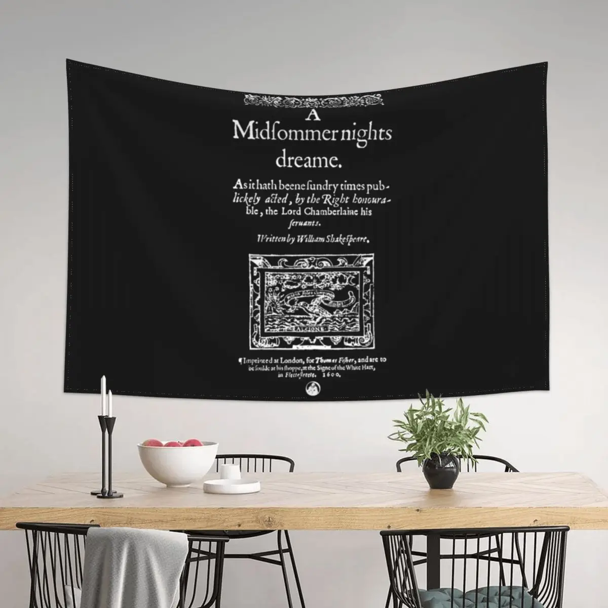 

Shakespeare A Midsummer Night's Dream Frontpiece - Simple White Version Tapestry Decor Home Aesthetic Home Decor Tapestry