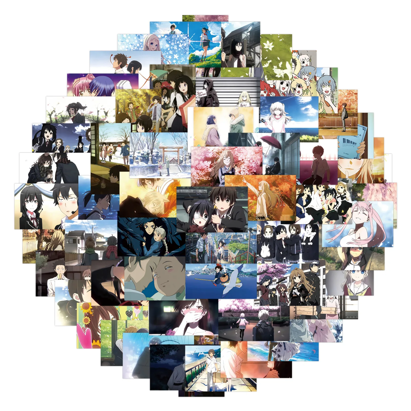 80 قطعة مجموعة الرسوم المتحركة المختلطة للمشهد الشهير أدوات مكتبية مزخرفة لحساب اليد وكوب الماء وملصقات الكمبيوتر