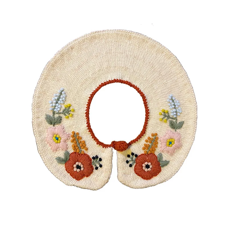 Accessorio per vestiti per bambini con colletto in lana per bambini con colletto ricamato per bambini