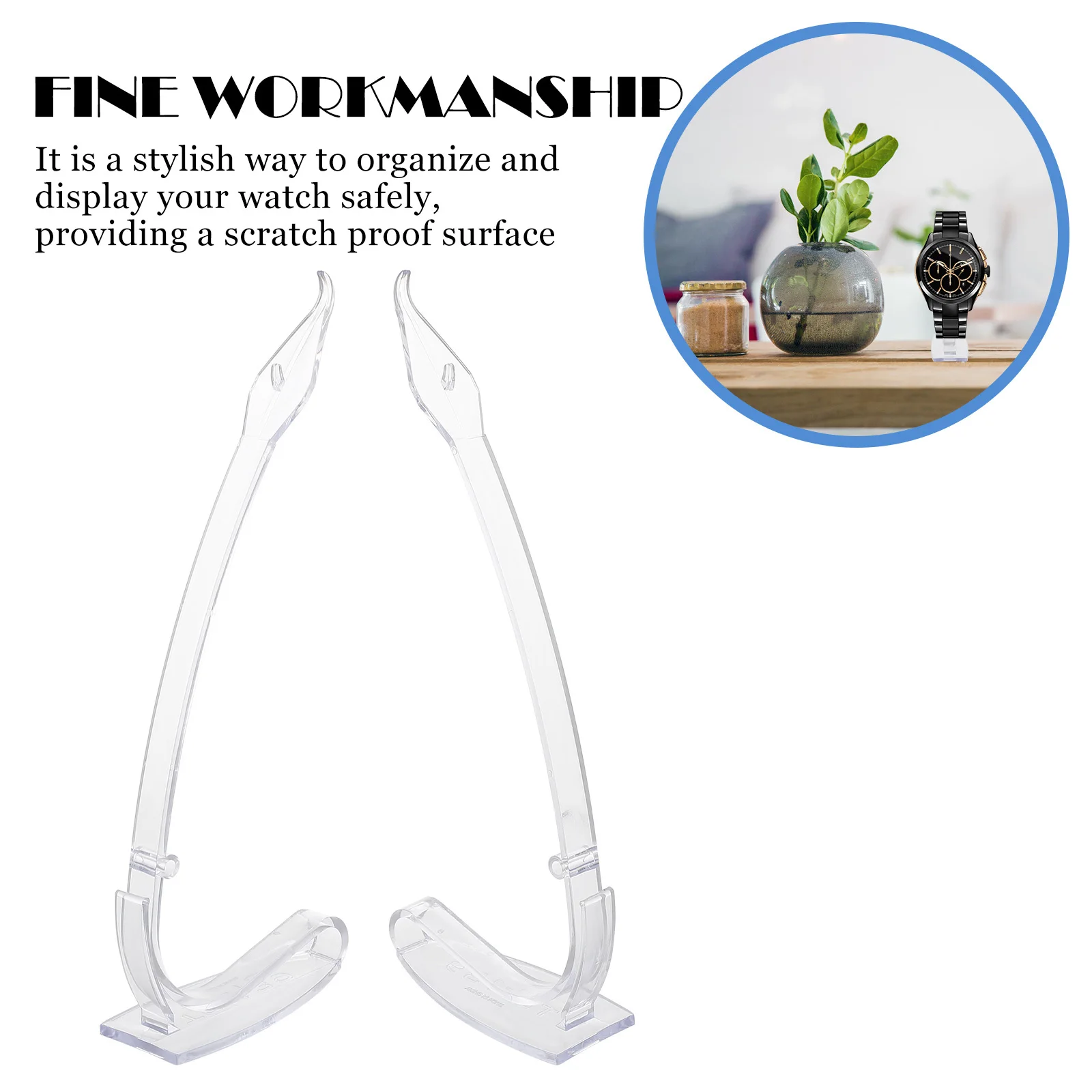 

6Pcs Plastic Watch Display Racks Clear Stand for Watch Holder Long Style Showcase Display Stand Holder Ample Space Stable Base