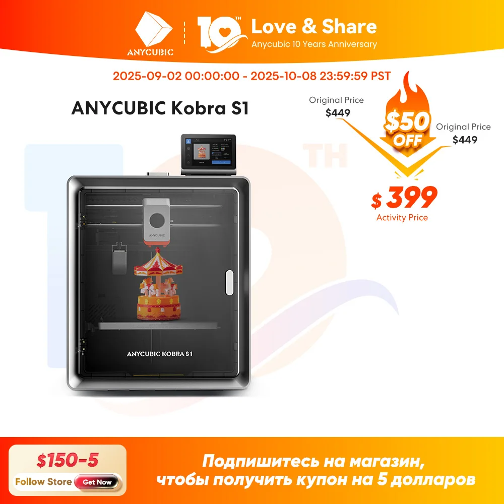 

Многоцветный 3D-принтер Anycubic Kobra S1, высокоточный Core XY, стабильная структура, сверхтихая максимальная скорость, 600 мм/с, 3D-принтер