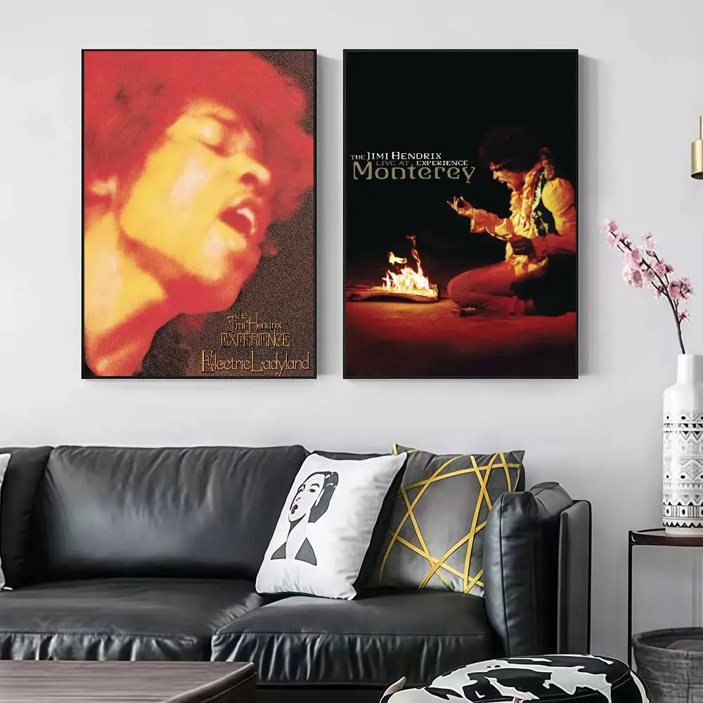 J-Jimi H-Hendrix Electric Ladyland Peelable Self-adhesive Poster Stickers Are Suitable For Frameless Wall Decoration In A Room