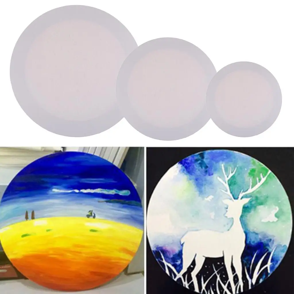 Wooden Frame Stretched Painting Canvas Cotton Surface Blank Round Canvas Panel for Artist and Beginner Use