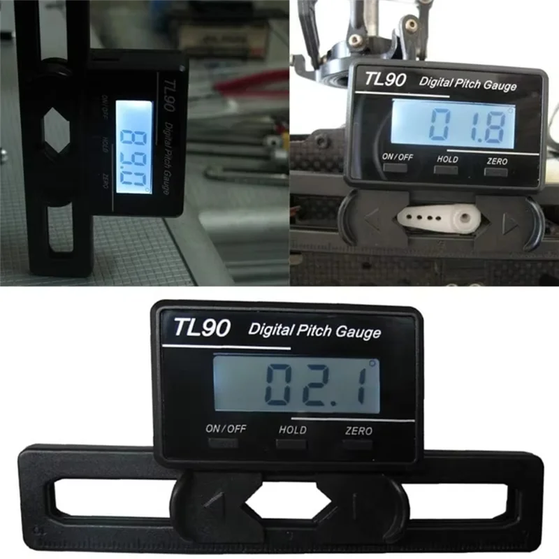 GTBL TL90 LCD Digital Pitch Gauge Propeller Blades Angle Measurement Tool Backlight Gyro Sensor ST250-800 Size Helicopter