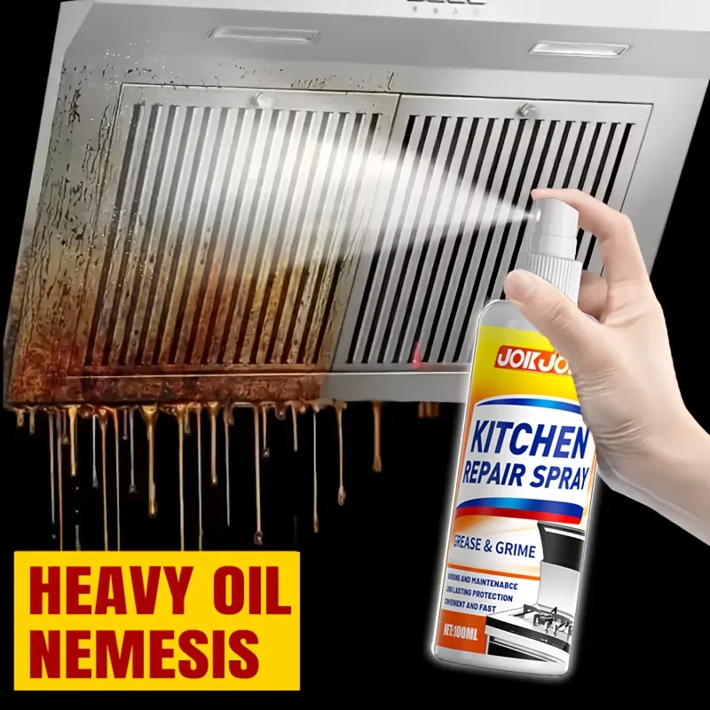 Jokjok Potente limpiador en spray de aceite para cocina, eliminador de grasa de acción rápida, seguro para superficies metálicas, aroma cítricos, fórmula de pulverización fácil