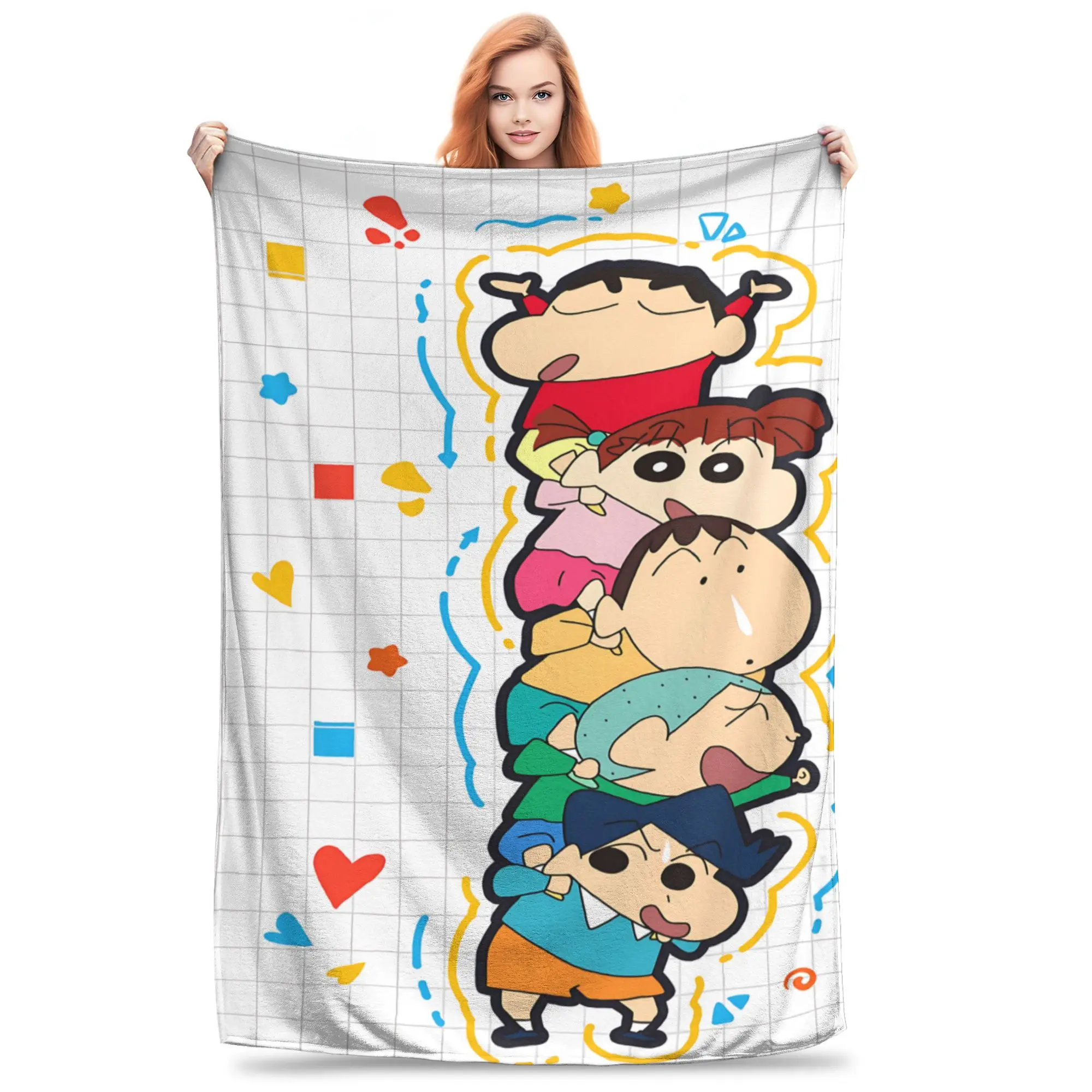 1PC home Cutecore Room Decor Crayon S Shin chan Blanket Throw Blanket  Novelty Warm Blanket All Season