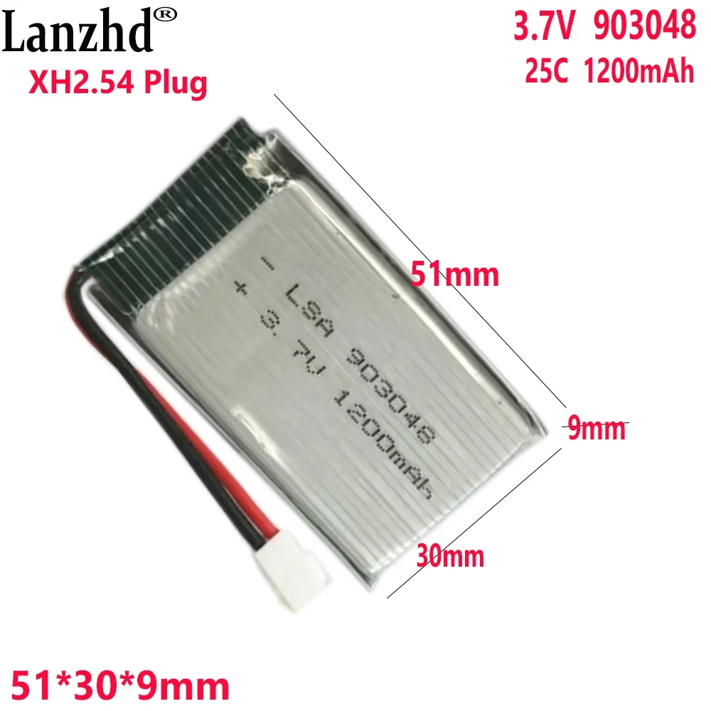 

3.7V Li polymer battery 25C 1200mAh For Remote control quadcopter UAV lithium battery Model aircraft JJRC H11C H11D XH 2.54 Plug