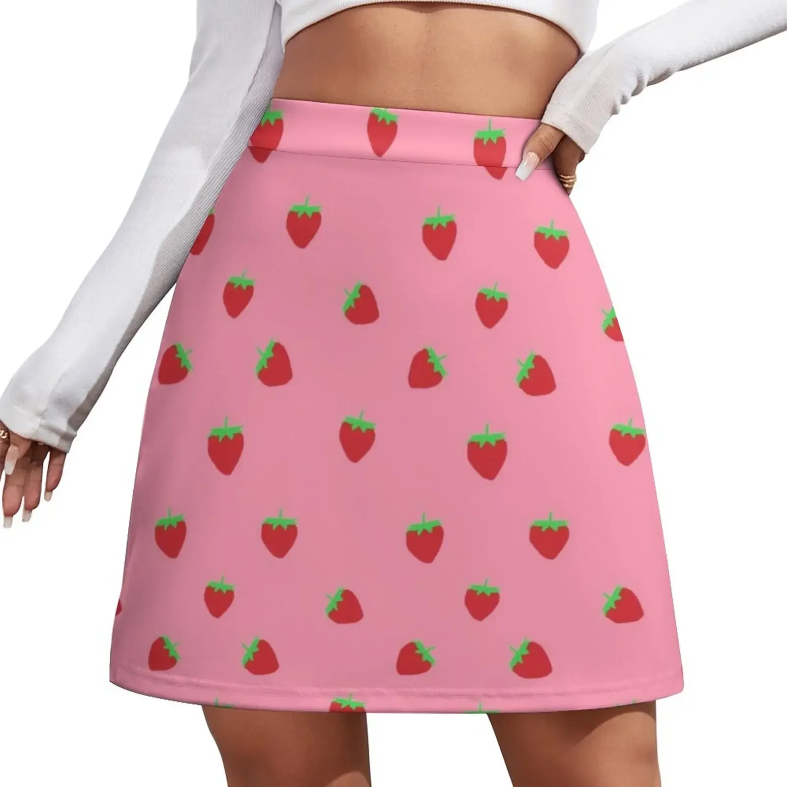 strawberry Mini Skirt 90s vintage clothes Woman skirts