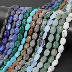 10x15mm Natural Blue Jaspers Stone Beads Flat Oval Green Aventurines Beads For Jewelry Making Bracelets Earrings DIY Accessori