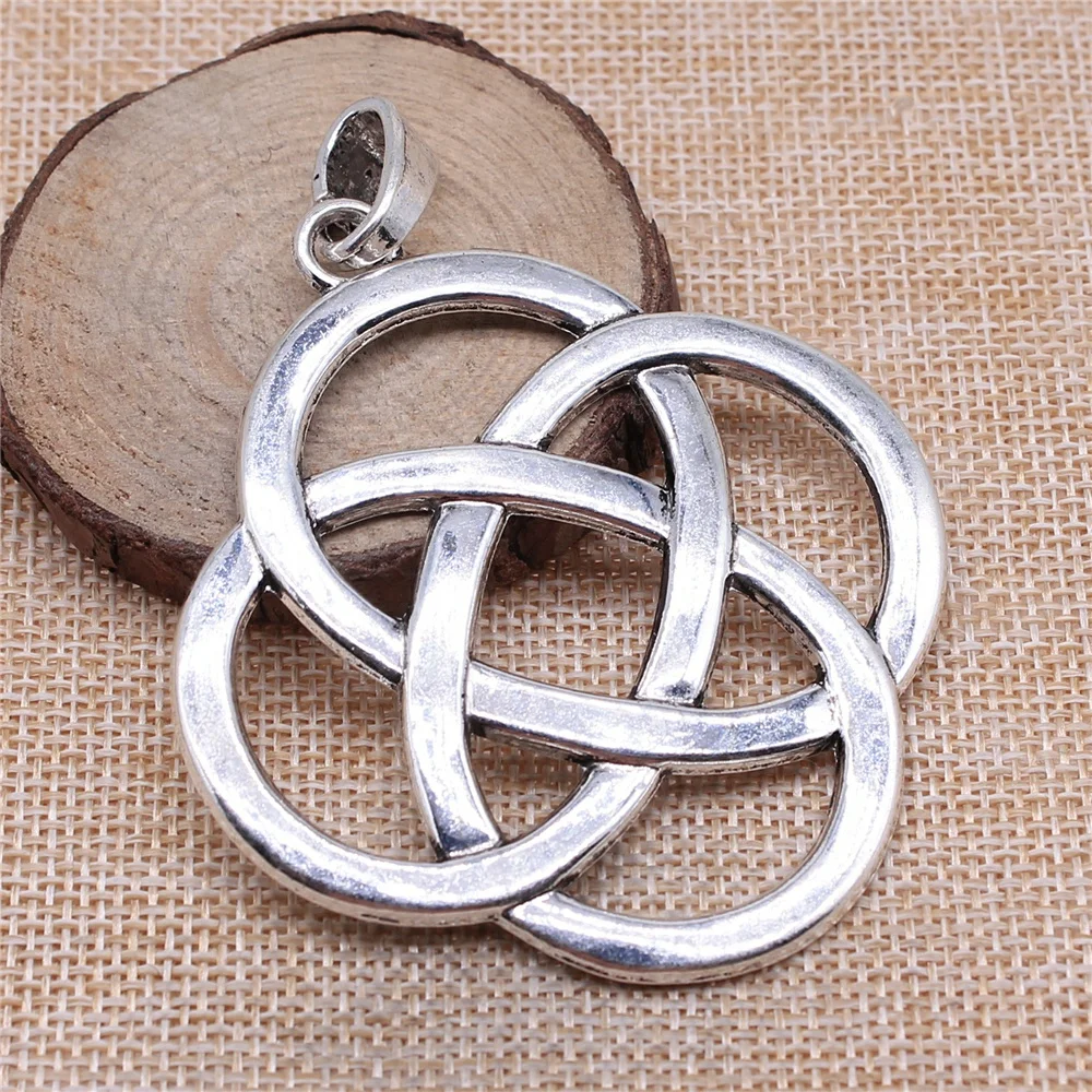 WYSIWYG 1 sztuk duży chiński węzeł Charms zawieszki dla naszyjnik tworzenia biżuterii ustalenia 73x66mm