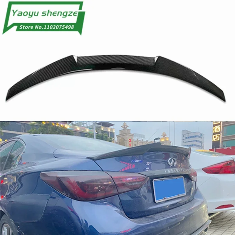 M4 Style Spoiler For Infiniti Q50 Q50S Spoiler Carbon M4 Style 2015-2017 Carbon Fiber Rear Trunk Wing Spoiler Lid Q50 spoiler