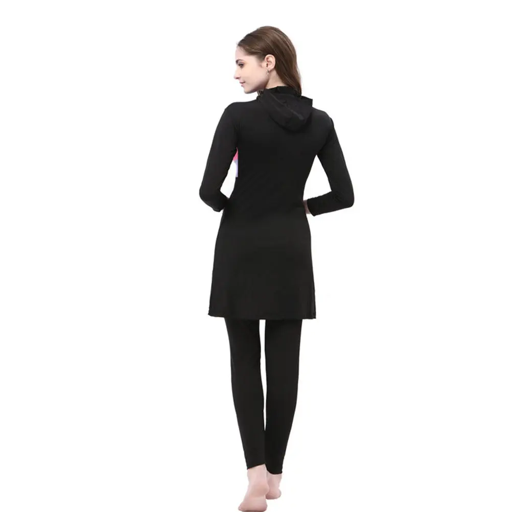 

Long Sleeve Two-Piece Swimsuit Purple Size Xxl Stylish Women Athletic Swimwear Beach Surfing Outdoor
