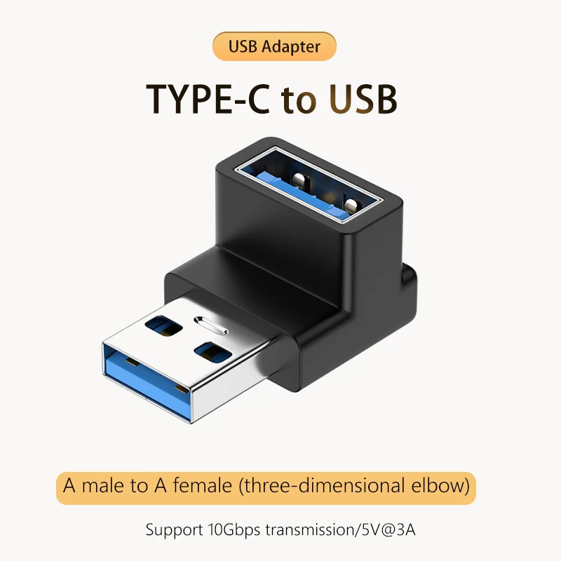 NNBILI 3A Typ C Ellenbogen USB 3.1 Ladedatenkabel Adapter Konverter für Android 90/180 Grad OTG Adapter Schnellladung 10 Gbit/s