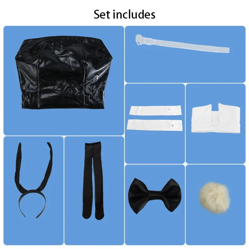Senior Sakurajima Mai Cosplay Kostuum BunnyGirl Halloween Grappig Kostuum Pruiken/Hoofddeksels/Kleding/Sokken