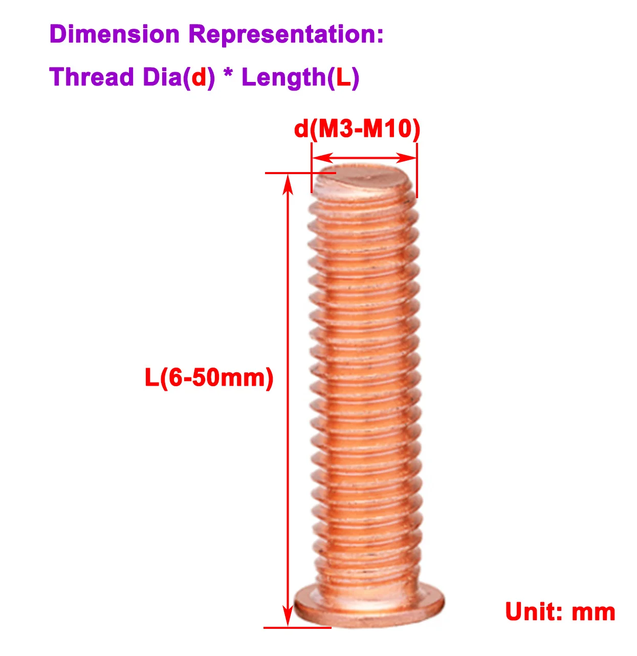 

Copper Plated Spot Welded Screws M3M4M5M6M8M10