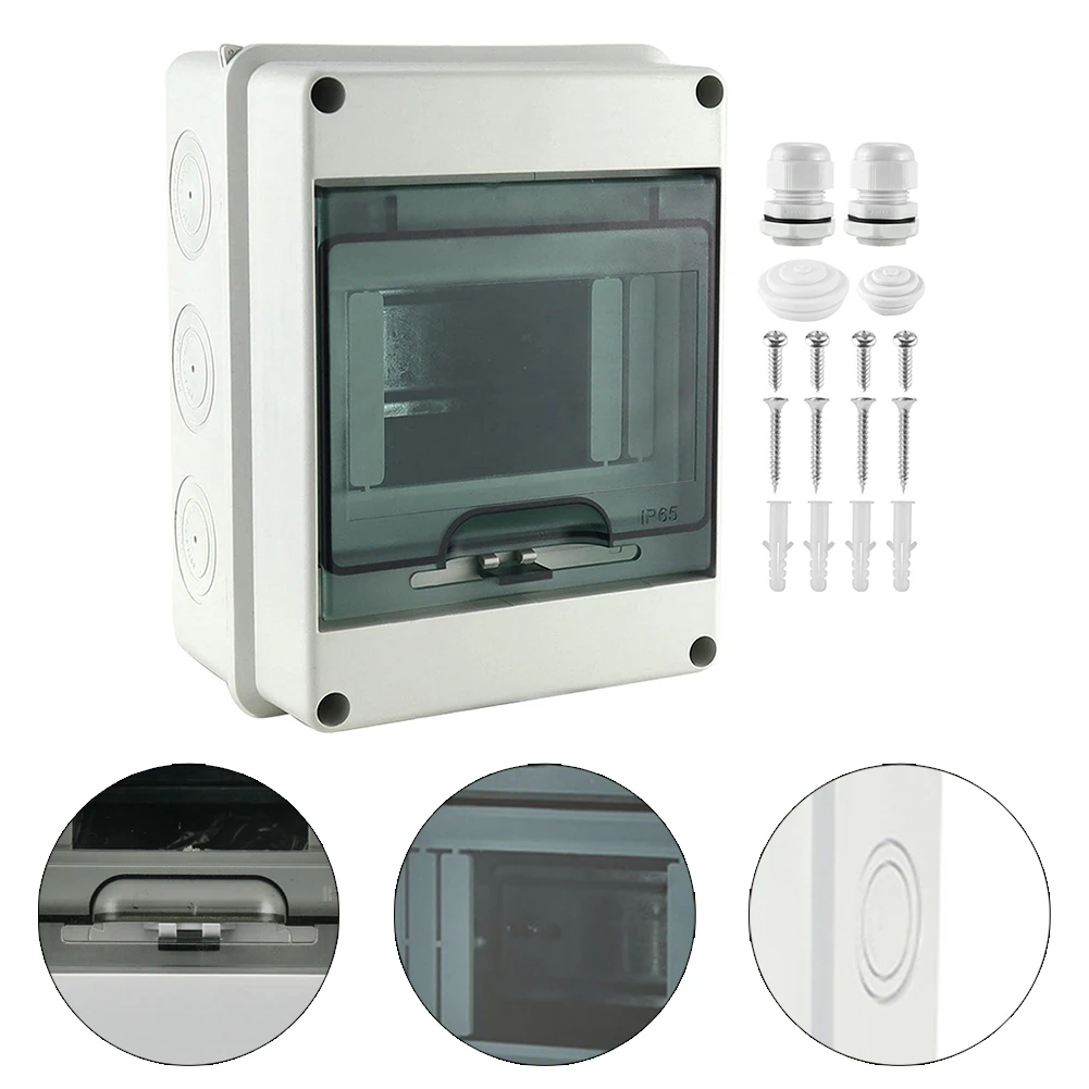 صندوق توزيع مقاوم للماء مدمج وسهل التركيب، صف واحد، 5 وحدات IP65، مثالي للمباني السكنية