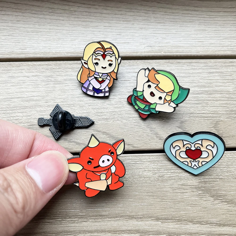 5pcs Kawaii Master Sword Enamel Lapel Pins Set Anime Themed Brooch Badges for Jackets Bags Collectible Gift for Gamers Souvenir view 5