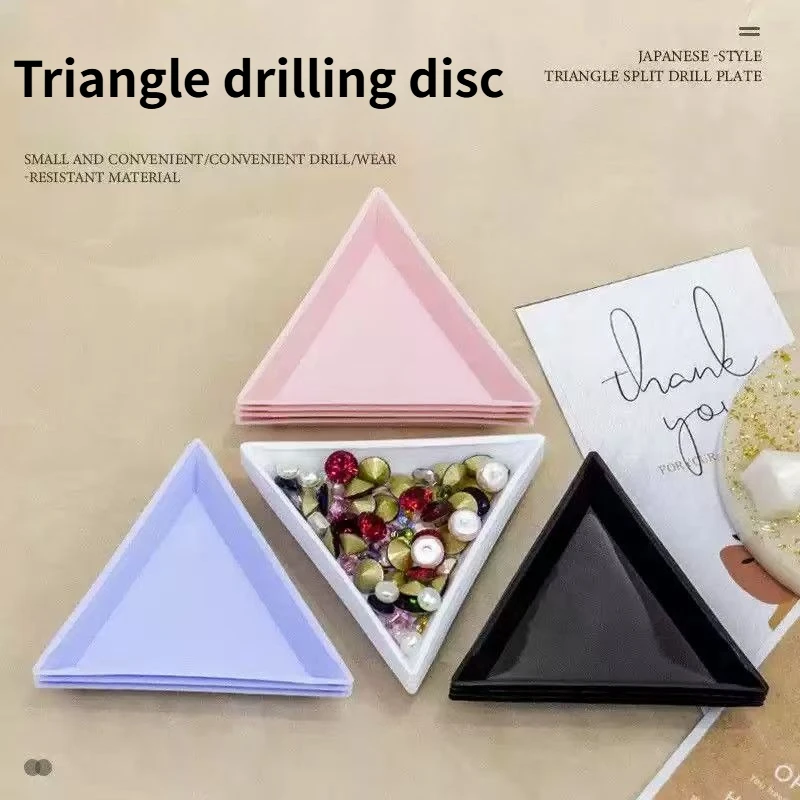 Triangular Gem Tray Aluminum & Plastic Jewelry Rhinestone Plate for DIY Jewelry Making