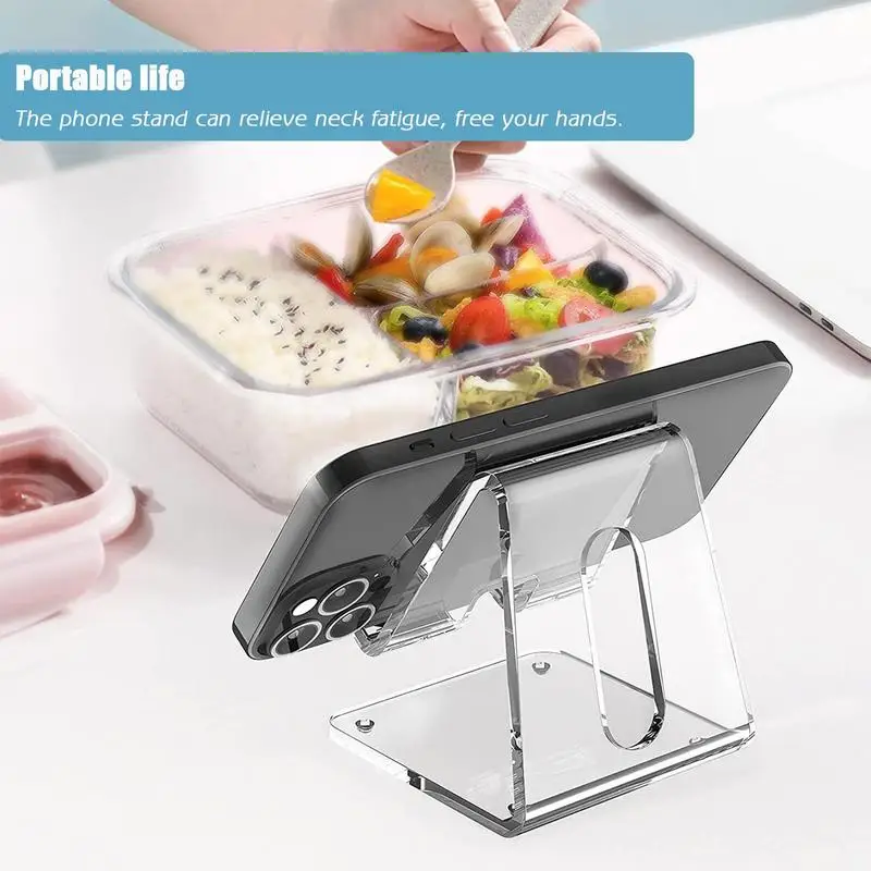 

Акриловый прозрачный минималистичный складной держатель для телефона, настольная подставка для ленивого планшета, кронштейн для смартфона