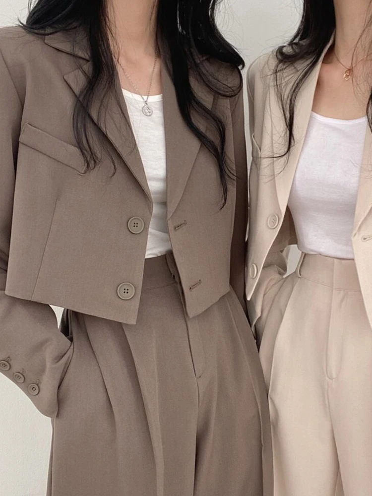 Faionable casual conjunto de terno feminino primavera 2024 solto longo sve conjunto de duas peças ele outerwear e calças conjunto