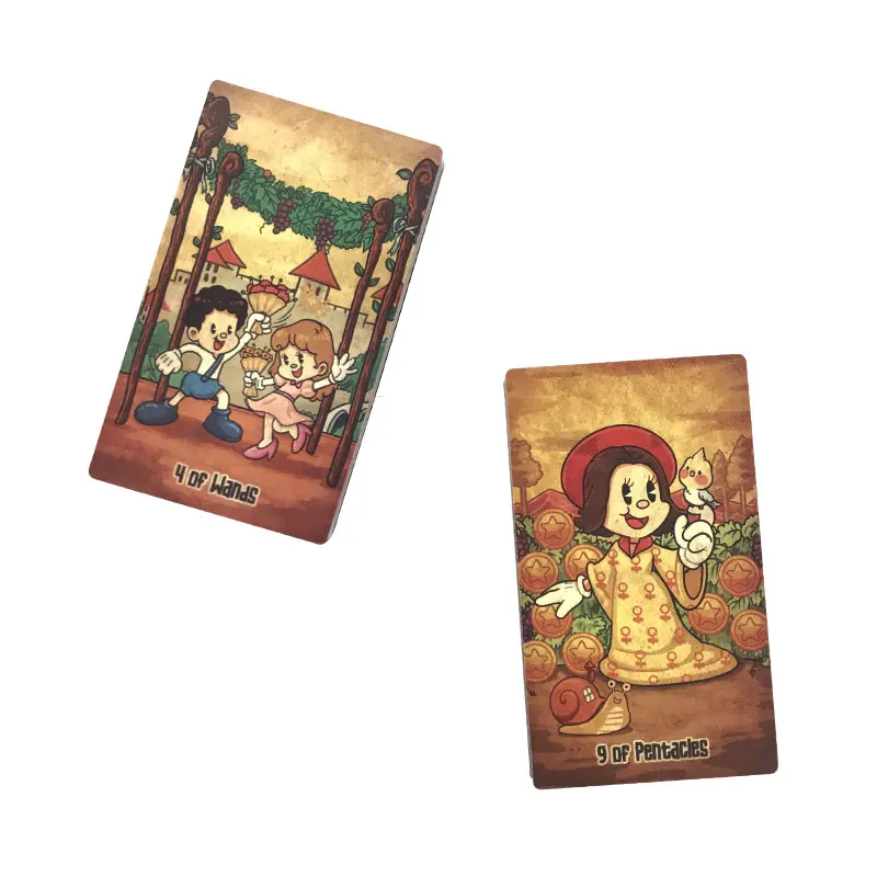 Hot sales 12-7 CM old school Tarot Oracle Card Fate Divination Prophecy Card Family Party Game Toy Tarot Brochure Guide