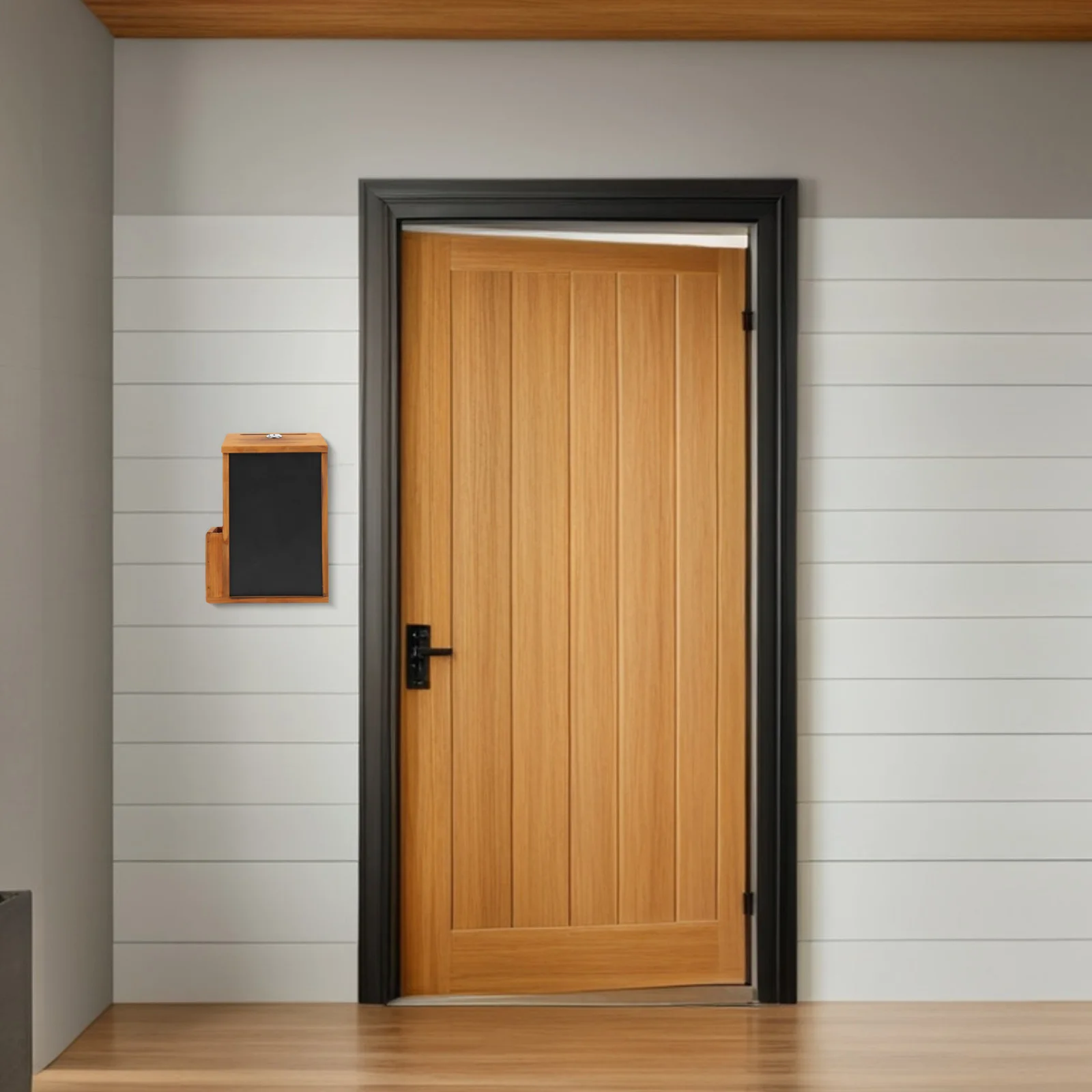 

Wall Mounted Suggestion Box Locking Wooden Donation Case Slot Indoor Visitor Card Deposit Box Office Church Community Feedback