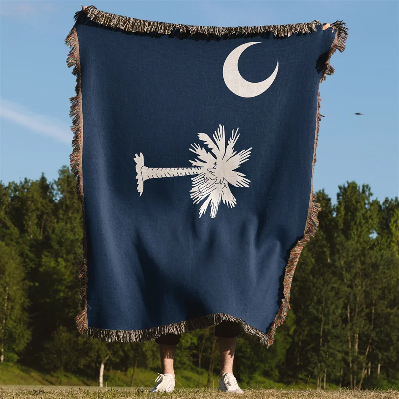 Aertemisi South Carolina United States of America Jacquard Fringed Woven Throw Blanket