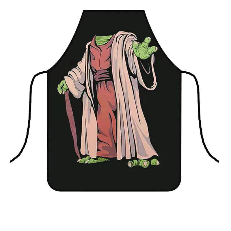 Disney Star War Yoda Funny Kitchen Apron Men Home Cleaning Party Personality Creative Pattern Antifouling Cooking