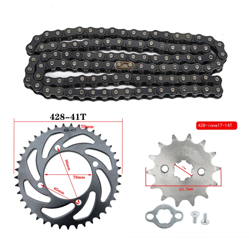 428 Chains Chain Sprockets Rear Back Sprocket Cog With Connecting Master Link For ATV Quad Pit Dirt Bike Buggy Go Kart Motorcycl