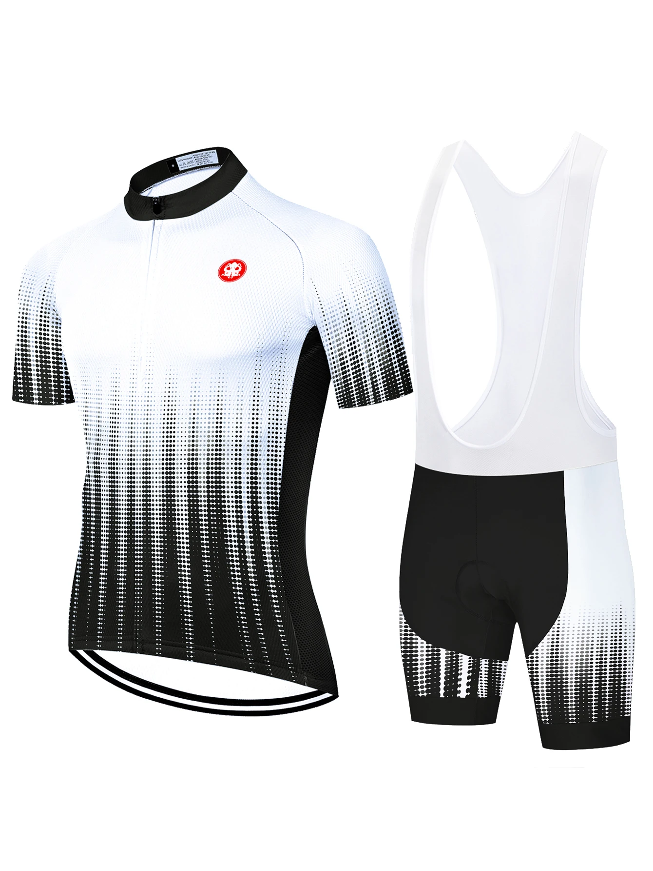 KRAKEN OCTOPUS white dot print quick drying cycling shirt with three back pockets tight cycling shorts 20D seat cushion