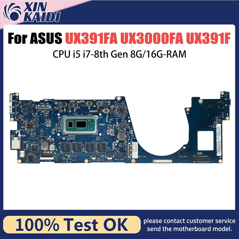 

UX390UAK Laptop Motherboard For ASUS ZenBook UX390U UX390UA UX390UAK Notebook Mainboard with CPU i5 7th Gen 8GB RAM