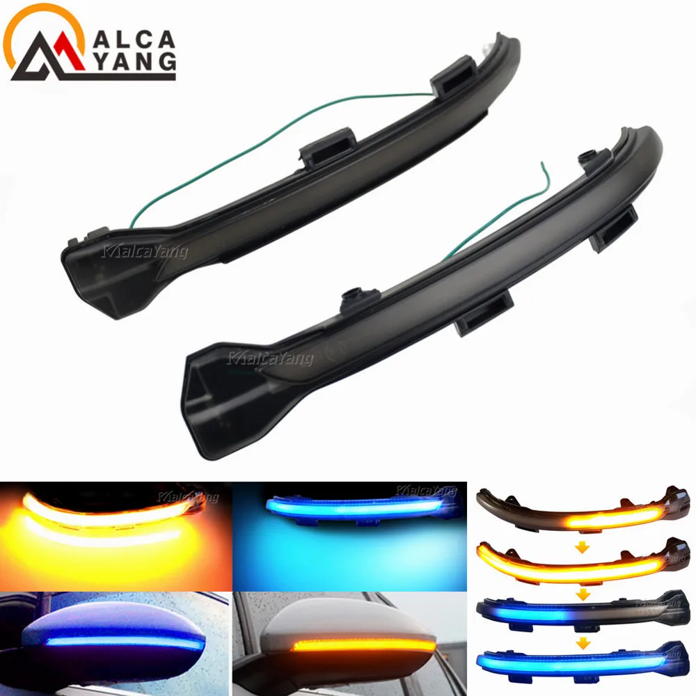 Side Mirror Flasher Light For VW Golf 7 MK7 7.5 GTI R Sportsvan Touran L II LED Dynamic Turn Signal Light Flowing Water Blinker