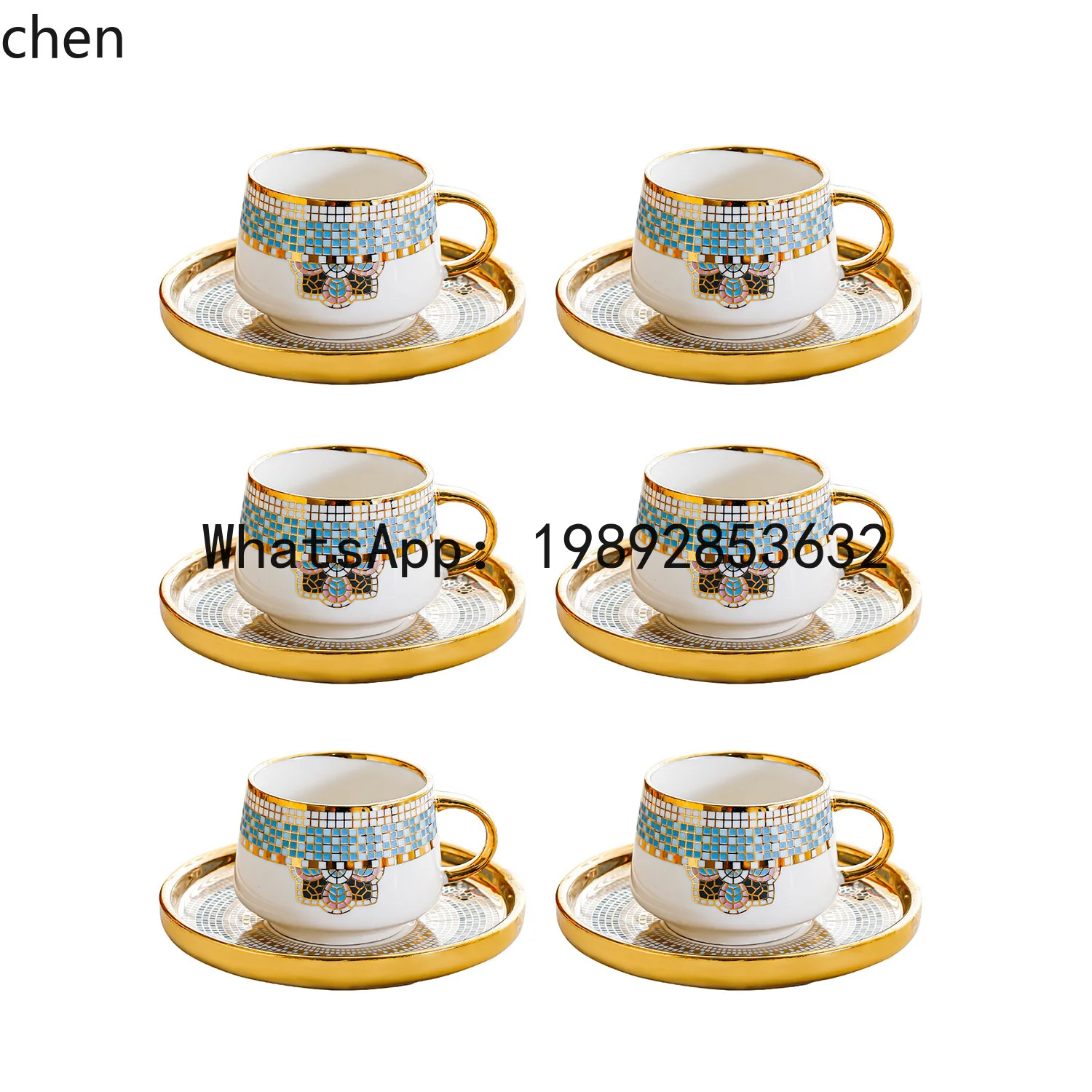 

ceramic coffee cup and saucer set, specially designed to be thick and heat-resistant, suitable as a gift