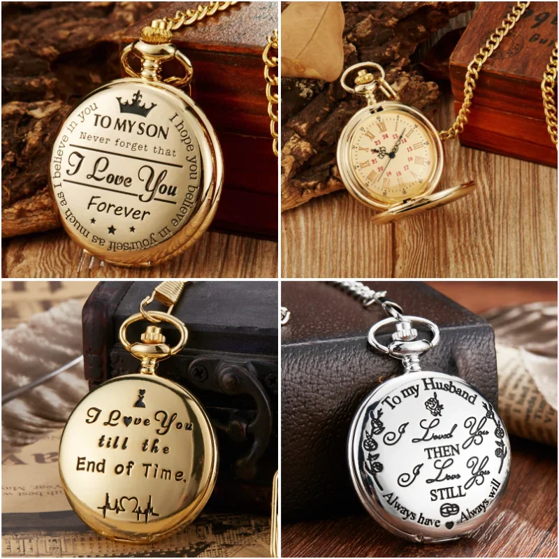 

Quartz Pocket Watch Chain To My Son Necklace Fob Watches Best Gift Men Children's Day Kids Boy Gift Present Reloj De Bolsillo