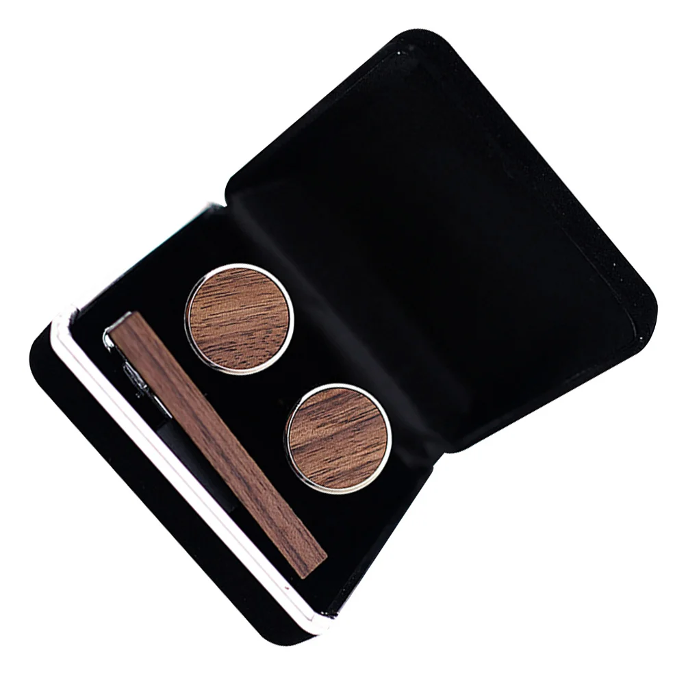 

1 set Solid Wood Clip Shirt Cuff Links Fastener Shirt Cloth Accessories Fixing Pin for Men Durable Lightweight Practical XT013