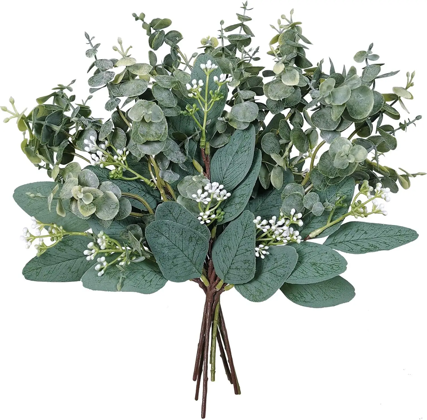 

Mixed Artificial Eucalyptus Stems - 10 Pcs Faux Greenery for Wedding Bouquets & Home Decor