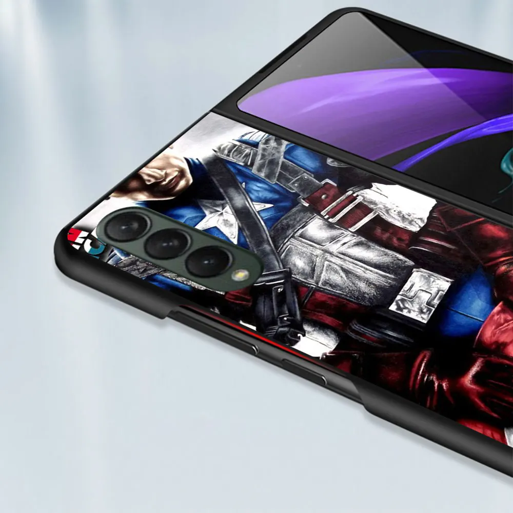 Hard PC Back Marvel America Captain Shockproof Cases Cover Case for Samsung Galaxy Z Fold5 5G Z Fold3 ZFold4 Z Fold4